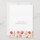 Elegante pastel roze boho wilde bloemen bruiloft kaart (Achterkant)