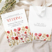 Elegante pastel roze boho wilde bloemen bruiloft kaart