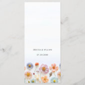 Elegante Pastel Roze Boho Wildflower bruiloft Menu (Achterkant)