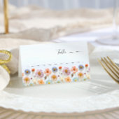 Elegante Pastel Roze Boho Wildflower bruiloft Plaatskaartje