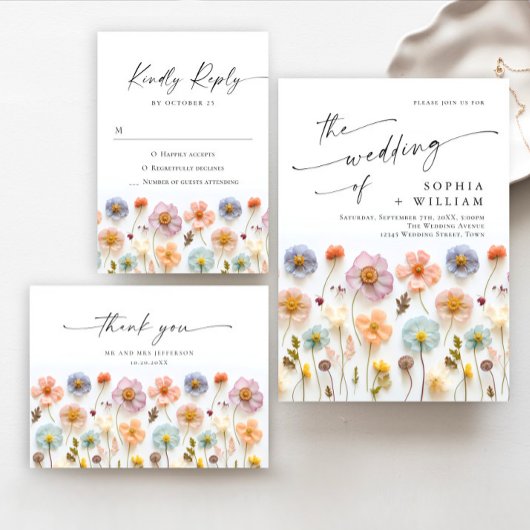 Elegante Pastel Roze Boho Wildflower bruiloft Wandkleed