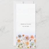 Elegante Pastel Roze Boho Wildflower Wedding Menu Kaart (Achterkant)