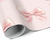 Elegante Pastel Roze Boog & Naam Gepersonaliseerd Cadeaupapier (Rol Hoek)