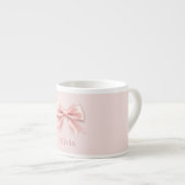 Elegante Pastel Roze Boog & Naam Gepersonaliseerd Espresso Kop (Voorkant rechts)