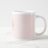 Elegante Pastel Roze Boog & Naam Gepersonaliseerd Grote Koffiekop (Rechts)