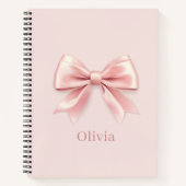 Elegante Pastel Roze Boog & Naam Gepersonaliseerd Notitieboek (Voorkant)