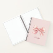 Elegante Pastel Roze Boog & Naam Gepersonaliseerd Notitieboek (Binnen)