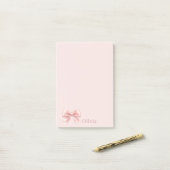 Elegante Pastel Roze Boog & Naam Gepersonaliseerd Post-it® Notes (Op bureau)