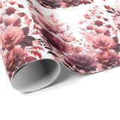 Elegante Pastel Roze Bruiloft  Cadeaupapier (Rol Hoek)