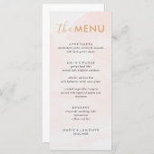Elegante pastel roze bruiloft menu (Voorkant / Achterkant)
