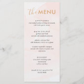 Elegante pastel roze bruiloft menu (Voorkant)