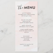 Elegante pastel roze bruiloft menu (Voorkant)