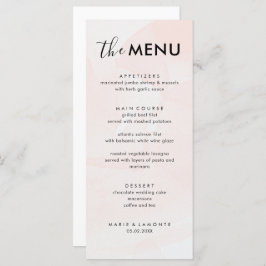 Elegante pastel roze bruiloft menu