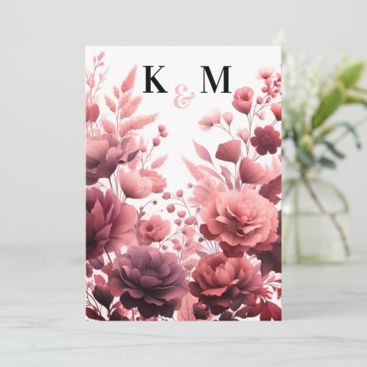 Elegante pastel roze bruiloft Save the date Kaart (Staand voorkant)