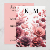 Elegante pastel roze bruiloft Save the date Kaart (Voorkant / Achterkant)