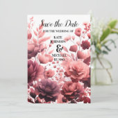 Elegante pastel roze bruiloft Save the date Kaart (Staand voorkant)
