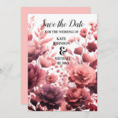 Elegante pastel roze bruiloft Save the date Kaart (Voorkant / Achterkant)