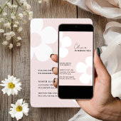 Elegante Pastel Roze Daisy Lente Verjaardag Kaart