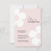 Elegante Pastel Roze Daisy Lente Verjaardag Kaart (Voorkant)