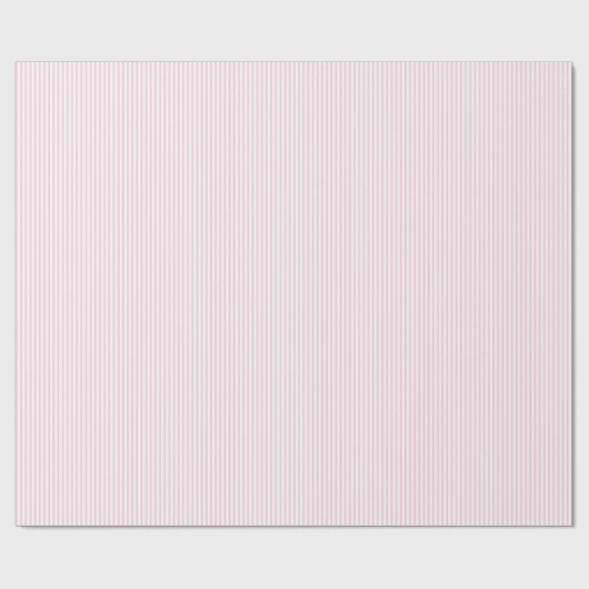 Elegante pastel roze en witte dunne strepen cadeaupapier (Vlak)