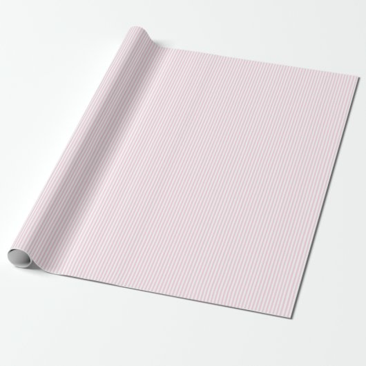 Elegante pastel roze en witte dunne strepen cadeaupapier (Uitgerold)