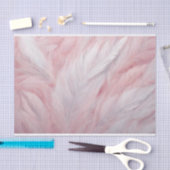 Elegante pastel roze en witte veren textuur tissuepapier (Craft)