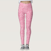 Elegante pastel roze glitter print leggings (Voorkant)