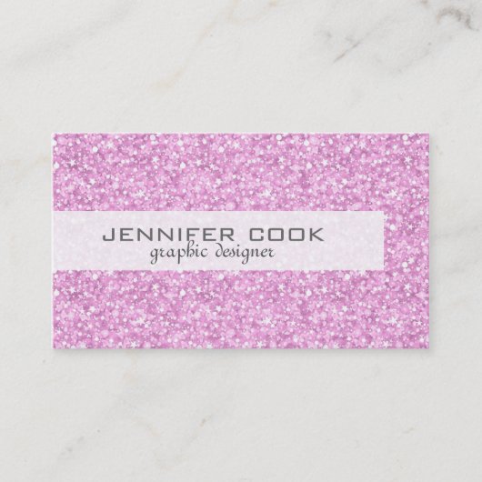 Elegante Pastel Roze Glitter & Sparkles 2 Visitekaartje (Voorkant)
