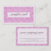 Elegante Pastel Roze Glitter & Sparkles 3 Visitekaartje (Voorkant / Achterkant)