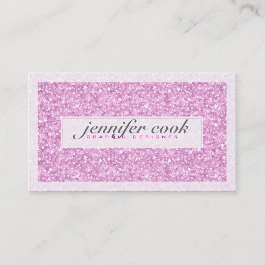 Elegante Pastel Roze Glitter & Sparkles 3 Visitekaartje (Voorkant)