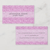 Elegante Pastel Roze Glitter & Sparkles Visitekaartje (Voorkant / Achterkant)
