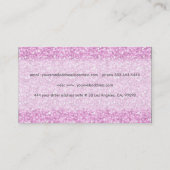 Elegante Pastel Roze Glitter & Sparkles Visitekaartje (Achterkant)