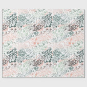 Elegante pastel roze groene munt bloemige botanisc cadeaupapier (Vlak)