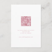 Elegante pastel roze hand getekende boog bruiloft  informatiekaartje (Achterkant)
