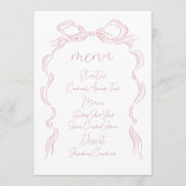 Elegante pastel roze hand getekende boog bruiloft menu (Voorkant)