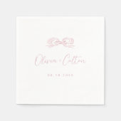 Elegante pastel roze hand getekende boog bruiloft servet (Voorkant)