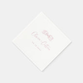 Elegante pastel roze hand getekende boog bruiloft servet (Hoek)