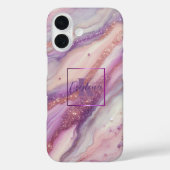 Elegante pastel roze Paarse en gouden werveling ma Case-Mate iPhone Case (Achterkant)