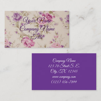 Elegante pastel roze & Paarse tuin bloeit Visitekaartje