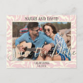 Elegante pastel roze rand landschap foto briefkaart (Voorkant)