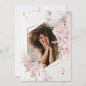 Elegante Pastel Roze Rose Bloemen Afstuderen Foto Kaart (Voorkant)