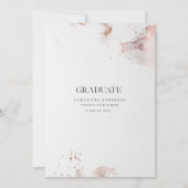 Elegante Pastel Roze Rose Bloemen Afstuderen Foto Kaart (Achterkant)