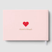 Elegante Pastel Roze Rose Gouden Bruiloften Jubile Gastenboek (Achterkant)