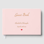 Elegante Pastel Roze Rose Gouden Bruiloften Jubile Gastenboek (Voorkant)