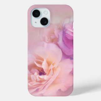Elegante  pastel roze rozen iPhone 15 case