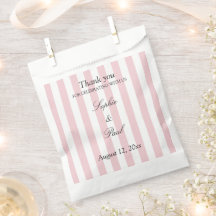 Elegante pastel roze strepen bruiloft favor bags