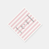 Elegante pastel roze strepen bruiloft servetten (Hoek)