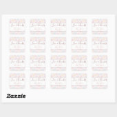 Elegante pastel roze vlinders Baby shower Bedankt Vierkante Sticker (Vel)