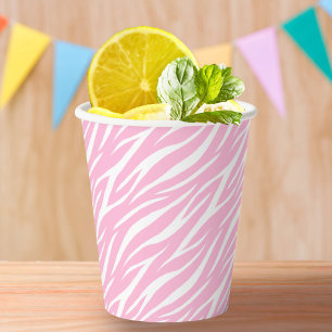 Elegante pastel roze witte meisjesachtige trendy z papieren bekers
