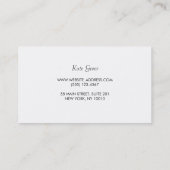 Elegante pastel roze zilver gestreept professional visitekaartje (Achterkant)